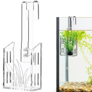 Plant Stand Fish Bone Implant Cup Flower Pots Aquarium Aquatic Planter Acrylic Water Plant Container Fish Aquarium Accersories