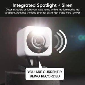 Wyze Cam v4, 2K HD Wi-Fi Smart Home Security Camera, Indoor/Outdoor Use, Pet/Baby Monitor, Motion Activated Spotlight/Siren,