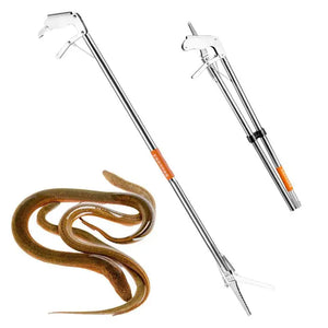 Multipurpose Foldable Snake Catcher Tongs Stainless Steel Wide Jaw Reptile Grabber Stick Tool Thick Catching Snakes