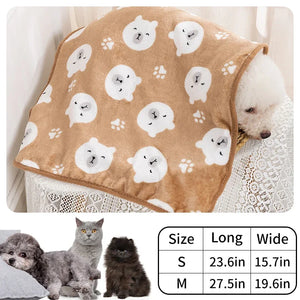 Soft Fluffy Pet Blanket Winter Warm Dog Blanket Cute Pet Bed Sheet Warm and Comfortable Cat and Dog Cushion Blanket Pet Supplies