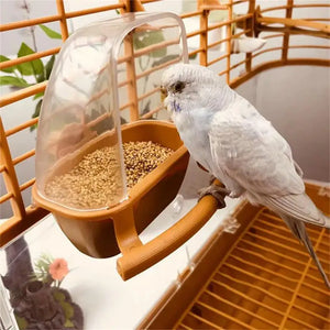 Bird Feeder Cups Parrot Bird Cage Feeder Bowl Plastic Hanging Food Container Bowl For Bird Indoor Outdoor Bird Accessories 1Pcs