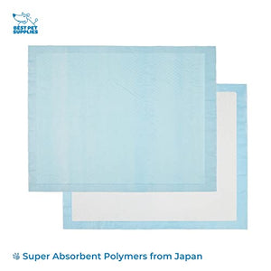 Best Pet Supplies, XL (36" x 27.5") Disposable Puppy Pads for Whelping Puppies and Training Dogs, 100 Pack - Ultra Absorbent, Leak Resistant, and Track Free for Indoor Pets - Baby Blue