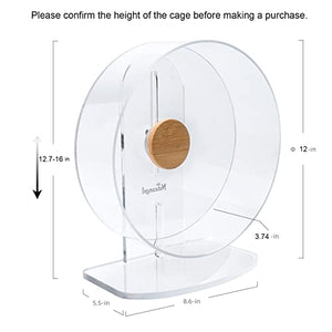 Niteangel Silent Hamster Exercise Wheel - Dual-Bearing Quiet Spinning Acrylic Hamster Running Wheel for Hamster Gerbils Mice Degus Or Other Small Animals (Large - Wider Version)