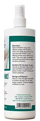 NaturVet Pet Organics No Mark Cat Spray – Helps Deter Cats from Urine Marking – for Indoor/Outdoor Use, Housetraining – Simulated Pheromones, Mist Sprayer – 16 Fl. Oz.