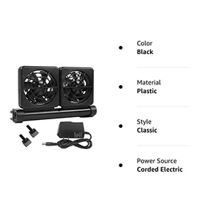 Aquarium Chiller, Fish Tank Cooling Fan System for Salt Fresh Water, 2 Variable Speed, Wide Angle Adjustable (2-Fan)