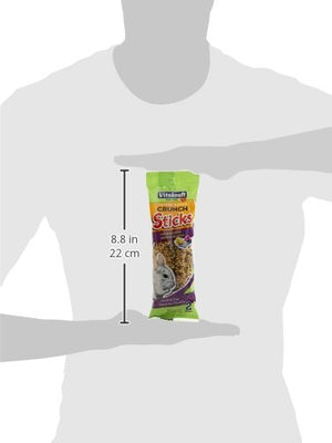 Vitakraft Crunch Sticks Honey Flavor with Added Calcium Chinchilla Treat (2 Sticks), 3.5 oz, Brown