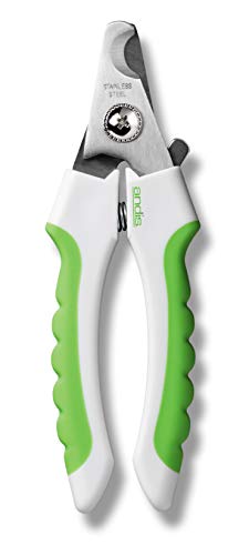 Andis 65700 Animal Nail Cutter for Small Breeds - Stainless Steel Blades with Sharp Efficiency - Designed for Repeated Use & Recommended by Pet Trainers – Medium Size & White/Green