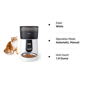 Automatic Cat Feeders, Katalic Clog-Free 4L Cat Food Dispenser with Sliding Lock Lid Storage Pet Timed Feeder for Cats and Dogs with Voice Recorder, Programmable Meal & Portion Automatic Feeder