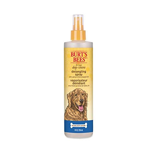 Burt's Bees for Pets Natural Detangling Spray | Made with Lemon & Linseed to Nourish Dogs' Coats | Cruelty Free, Sulfate & Paraben Free, pH Balanced for Dogs - Made in USA, 10 Oz