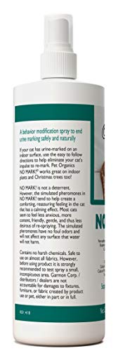 NaturVet Pet Organics No Mark Cat Spray – Helps Deter Cats from Urine Marking – for Indoor/Outdoor Use, Housetraining – Simulated Pheromones, Mist Sprayer – 16 Fl. Oz.