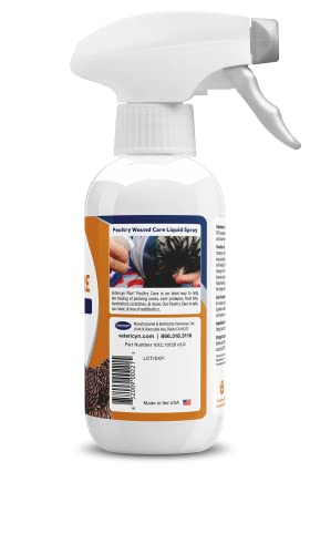 Vetericyn Plus Poultry Care Spray | Healing Aid and Skin Repair for Chicken Wounds, Pecking Injuries, Bumblefoot, Vent Prolapses, and More. 8 ounces