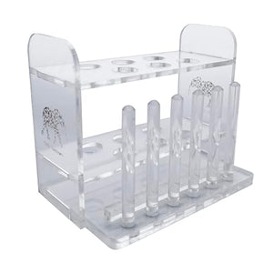 Aquarium Test Tube Holder, Hand-Made Rack, with 6 Slots and 6 Drying Poles, customised for use with Aquarium Test Tubes Including API Test Tubes, by Tililly Concepts