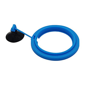 zhuohai Fish Feeding Ring Floating Food Feeder Circle with Suction Cup Easy to Install Aquarium (Round)