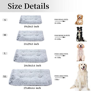 sycoodeal Dog Bed,Crate Pet Bed Kennel Pad,Soft Plush Washable,Comfortable Dog Bed,Suitable for Medium & Large Dogs (Grey)