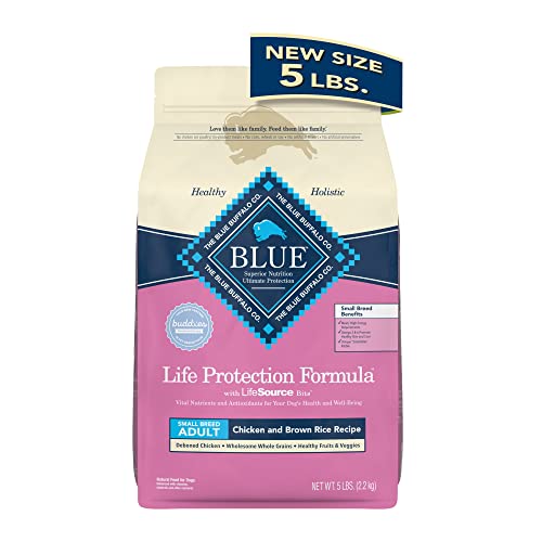 Blue Buffalo Life Protection Formula Natural Adult Small Breed Dry Dog Food, Chicken and Brown Rice 5-lb Trial Size Bag