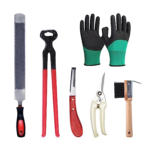 UJD Farrier Tools Professional Farrier Tool Kits Hoof Rasp Hoof Nippers Hoof Knife Horses Hoof Trimmers Tools Suitable for Hoof Trimming for Horses/Donkeys Rasp Hoof Cutter Set