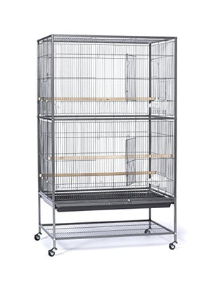 Prevue Pet Products Wrought Iron Flight Cage with Stand, Large Birdcage for Pets, Metal Cage Standing Birdcage, Black Hammertone Finish