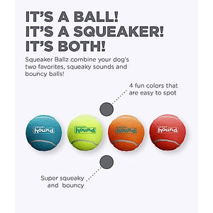 Outward Hound Squeaker Ballz Fetch Dog Toy, Medium - 4 Pack