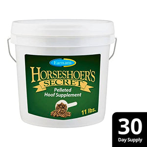 Farnam Horseshoer's Secret Pelleted Hoof Supplements, Promotes healthy hoof growth, maintains hoof walls & supports cracked hooves, 11 lbs., 30 day supply