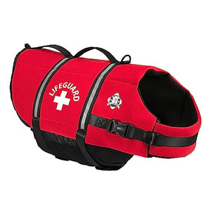 Paws Aboard Dog Life Jacket - Keep Your Canine Safe with a Neoprene Life Vest - Designer Life Jackets - Perfect for Swimming and Boating - Red, Large