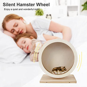 Small Pets Exercise Wheel Hamster Wooden Mute Running Spinner Wheel Play Toy for Rat Gerbil Mice Chinchillas Hedgehogs Guinea Pigs (Large)