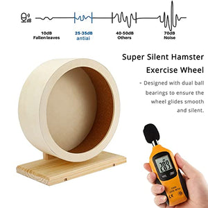 antiai Hamster Wooden Silent Wheel, Small Animal Exercise Wheel Accessories, Quiet Spinner Hamster Running Wheels Toys for Hamsters,Guinea Pig, Gerbils, Mice and Other Small Pets,8.2' Medium Size