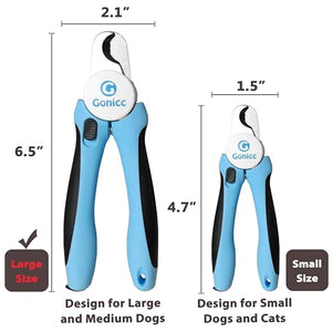 gonicc Dog & Cat Pets Nail Clippers and Trimmers - with Safety Guard to Avoid Over Cutting, Free Nail File, Razor Sharp Blade - Professional Grooming Tool for Pets