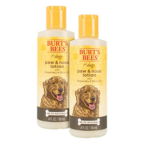 Burt's Bees for Pets Natural Paw & Nose Lotion with Rosemary & Olive Oil | Soothing Lotion for All Dogs | Cruelty Free, Sulfate & Paraben Free, pH Balanced for Dogs - Made in USA, 4oz- 2 Pack