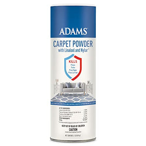 Adams Carpet Powder With Linalool and Nylar, Kills Fleas and Ticks On Contact, Kills All Stages of the Flea Life Cycle, 30 Day Protection, Freshens and Deodorizes, Treats Up to 400 Sq Ft, 1LB