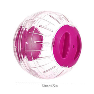 New Cute Hamster Running Ball 4.7 Inches Crystal Ball for Hamsters Small Silent Exercise Wheel Small Animals Cage Accessories Small Animal Pet Toys Ball Mouse Ball (Pink)