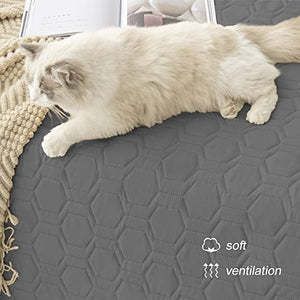 Tcksstex Waterproof & Non-Slip Dog Bed Cover and Pet Blanket Sofa Pet Bed Mat ，car Incontinence Mattress Protectors Furniture Couch Cover for Most Cats Dogs,Pets<52x82-Dark Grey>