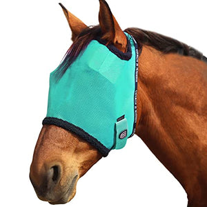 Harrison Howard All Round Mesh Horse Fly Mask UV Protective with Fleece Padded Edging Mint L