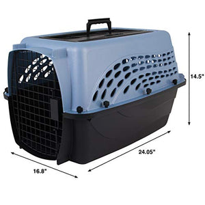 Petmate Two-Door Small Dog Kennel & Cat Kennel, Top Loading or Front Loading Pet Carrier, Made with Recycled Materials, 24 inches in Length For Pets up to 15 Pounds, Made in USA