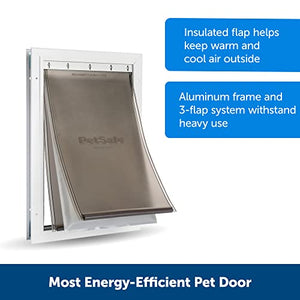 PetSafe Extreme Weather Dog and Cat Door - Aluminum Frame Pet Door - Large