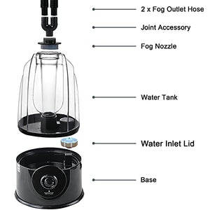 COOSPIDER Reptile Fogger Humidifier Mister for Terrarium Tank with 2 Extension Tubes/Hoses, Pets Mister Adjustable Fog for Reptiles/Amphibians/Snake (3L,380ml/hr)