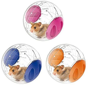 New Cute Hamster Running Ball 4.7 Inches Crystal Ball for Hamsters Small Silent Exercise Wheel Small Animals Cage Accessories Small Animal Pet Toys Ball Mouse Ball (Pink)