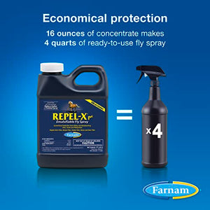 Farnam Repel-X pe Concentrated Fly Spray for Horses, Just Add Water 16 Ounces