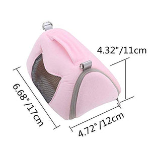 Hamster Carrier Bag Portable Outdoor Travel Handbag with Adjustable Single Shoulder Strap for Hamster Small Pets (Pink)