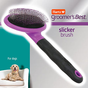 Hartz Groomer's Best Deshedding Slicker Dog Brush, Black/Violet