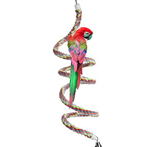 Jusney Bird Perch, Parrot Toys 94.5 Inch Climbing Ropes Bungee Bird Toys