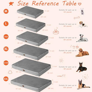 EHEYCIGA Waterproof Dog Beds for Extra Large Dogs with Orthopedic Memory Foam, Grey, 41x27