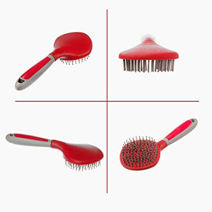 BOTH WINNERS Mane and Tail Brush for Horses and Dogs with Soft Touch Grip (RED)