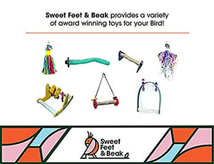 Sweet Feet and Beak Safety Pumice Perch Bird Toy - Trims Nails and Beak - Promotes Healthy Feet - Safe Non-Toxic Bird Supplies for Bird Cages - Medium 10"