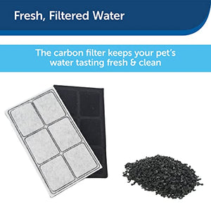 PetSafe Drinkwell Premium Carbon Replacement Filters, Dog and Cat Water Fountain Filters, Pack of 12 ,Black/White