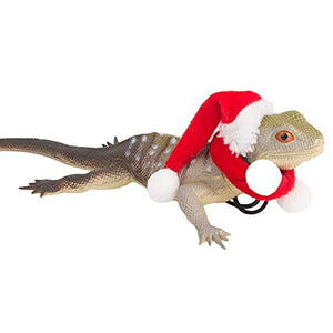 ADOGGYGO Bearded Dragon Halloween Hat Cloak Lizard Christmas Hat Scarf Set, Small Animal Halloween Christmas Festival Costume (Halloween & Xmas)