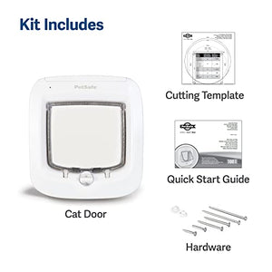 PetSafe Microchip Cat Door, Exterior or Interior Pet Door - Multi-User RFID Access Up To 40 Pets, 4-Way Locking, Weatherproof, DIY Easy Install, Hardware Kit; Privacy for Cat Litter Box or Pet Feeder