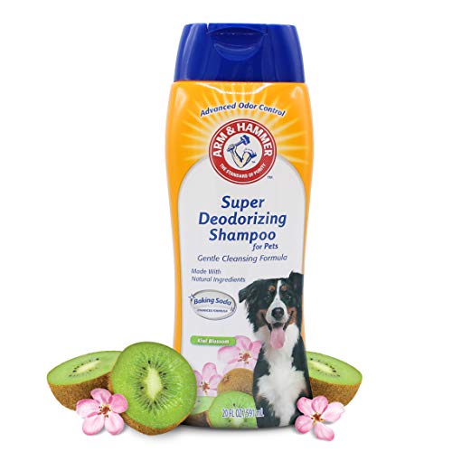 Arm & Hammer Super Deodorizing Shampoo For Dogs - Odor Eliminating Dog Shampoo For Smelly Dogs & Puppies With Arm & Hammer Baking Soda -- Kiwi Blossom Scent, 20 Fl Oz,White