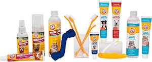 Arm & Hammer for Pets Tartar Control Kit for Dogs | Contains Toothpaste, Toothbrush & Fingerbrush | Reduces Plaque & Tartar Buildup | Safe for Puppies, 3-Piece , Beef Flavor