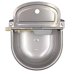 MACGOAL Stainless Steel Automatic Waterer Bowl with Float Valve Automatic Dog Water Bowl Water Trough for Dog Livestock Pig Chicken Goat Waterer with Drain Plug