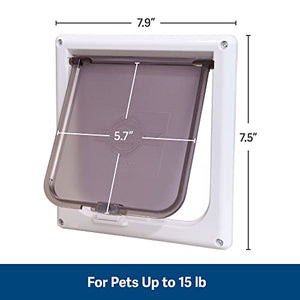 PetSafe Interior Cat Door: 2-Way Locking, Indoor Pet Door Flap - Tinted Privacy Door for Cat Litter Box or Pet Feeder, Built-In Door Lock, Durable Door Frame, DIY Easy Install, Hardware Kit Included, Small, White